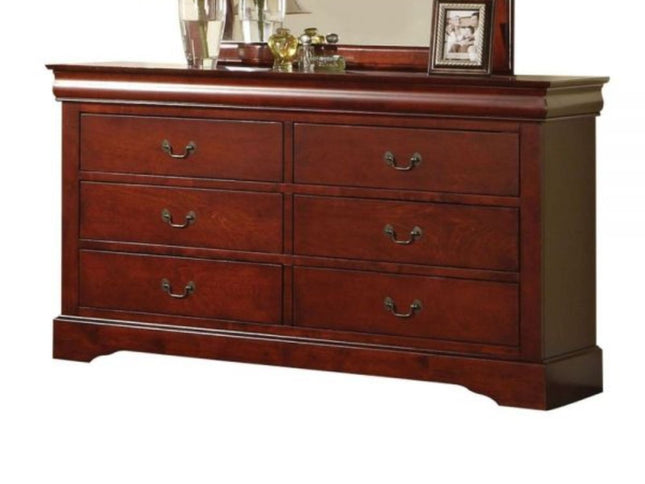 60" Black Solid and Manufactured Wood Six Drawer Double Dresser