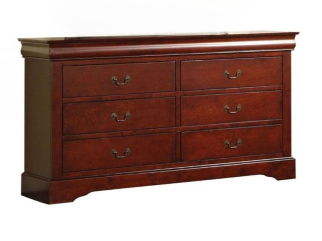 60" Black Solid and Manufactured Wood Six Drawer Double Dresser