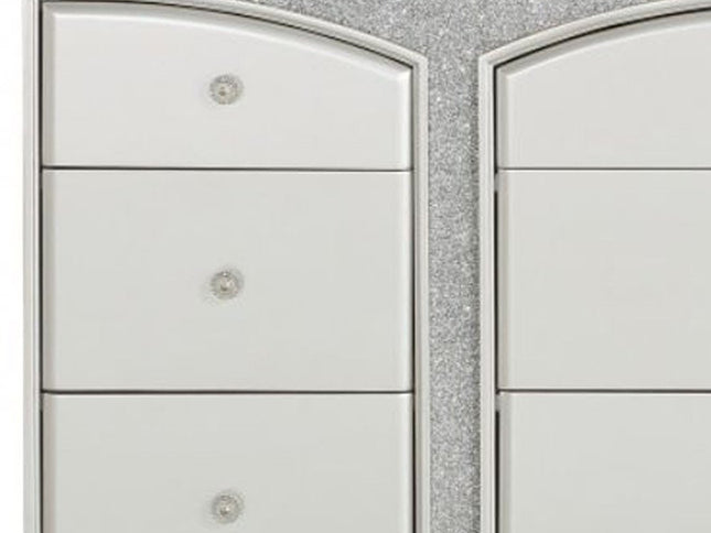 66" Platinum Manufactured Wood Nine Drawer Dresser