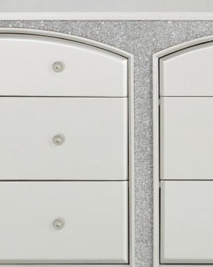 66" Platinum Manufactured Wood Nine Drawer Dresser