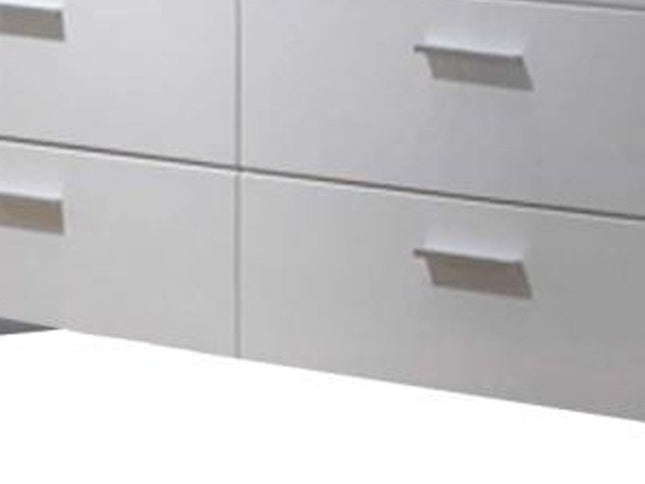 63" White Six Drawer Double Dresser