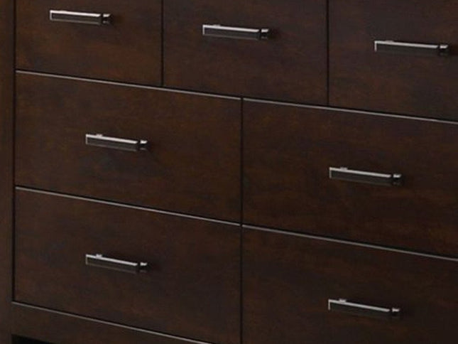55" Mahogany Seven Drawer Double Dresser