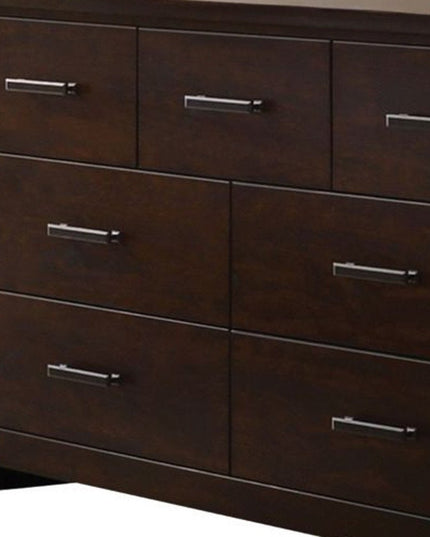 55" Mahogany Seven Drawer Double Dresser