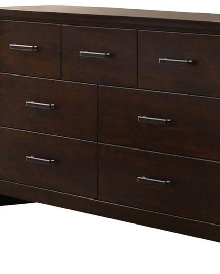 55" Mahogany Seven Drawer Double Dresser