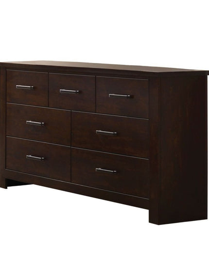 55" Mahogany Seven Drawer Double Dresser