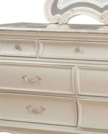 66" Pearl Solid and Manufactured Wood Seven Drawer Triple Dresser