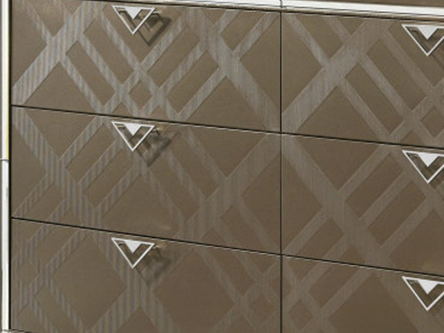 66" Champagne Solid and Manufactured Wood Six Drawer Double Dresser