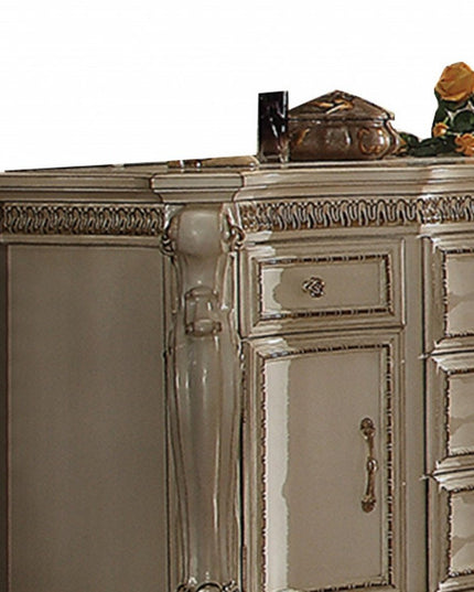 69" Pearl Solid and Manufactured Wood Five Drawer Triple Dresser