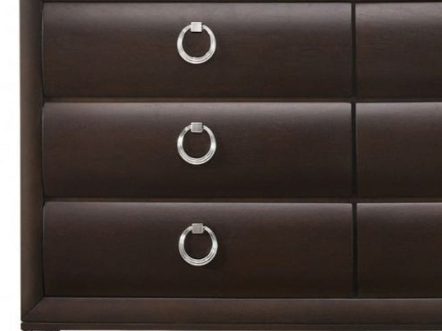 63" Merlot Solid and Manufactured Wood Six Drawer Double Dresser