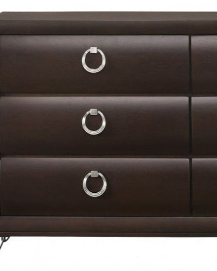 63" Merlot Solid and Manufactured Wood Six Drawer Double Dresser