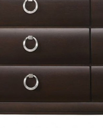 63" Merlot Solid and Manufactured Wood Six Drawer Double Dresser