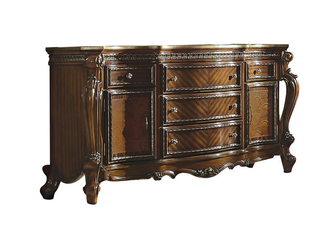 69" Brown Solid and Manufactured Wood Five Drawer Triple Dresser