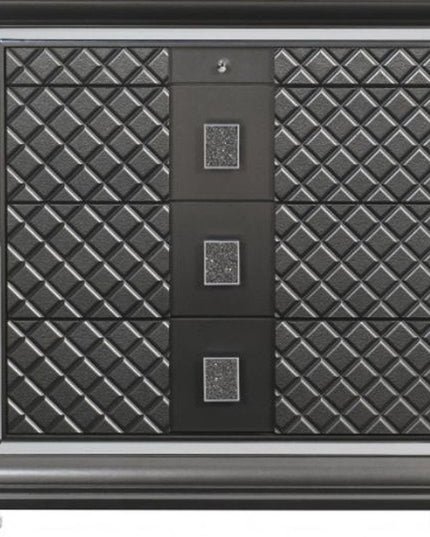 65" Gray Solid and Manufactured Wood Eight Drawer Double Dresser