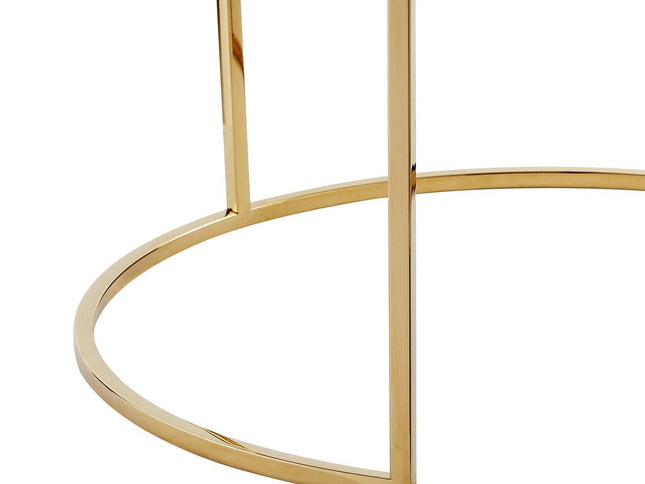 Set of Two Green Velvet and Gold Tufted Round Ottoman