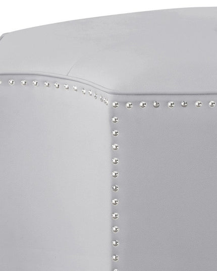 33" Gray Linen Specialty Cocktail Ottoman