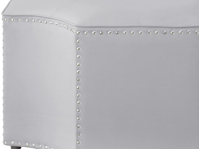 33" Gray Linen Specialty Cocktail Ottoman