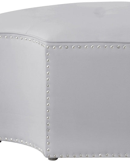 33" Gray Linen Specialty Cocktail Ottoman