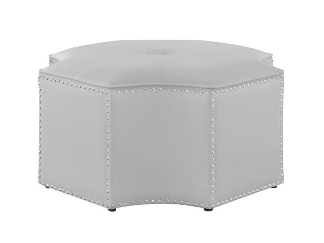33" Gray Linen Specialty Cocktail Ottoman