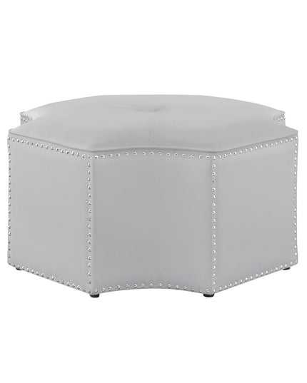 33" Gray Linen Specialty Cocktail Ottoman