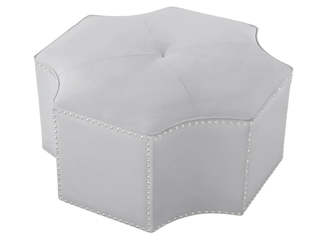 33" Gray Linen Specialty Cocktail Ottoman
