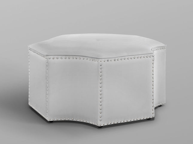 33" Gray Linen Specialty Cocktail Ottoman