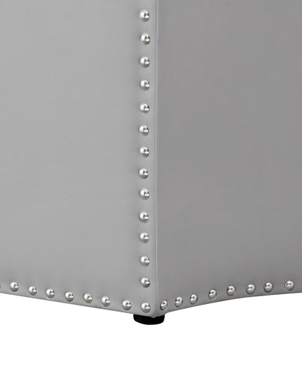 33" Gray Linen Specialty Cocktail Ottoman