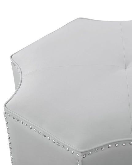 33" Gray Linen Specialty Cocktail Ottoman