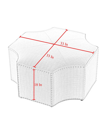 33" Gray Linen Specialty Cocktail Ottoman