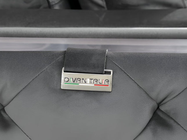 90" Gray Velvet Sofa With Silver Legs