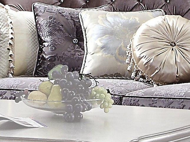 99" Velvet Antique Platinum Velvet Sofa