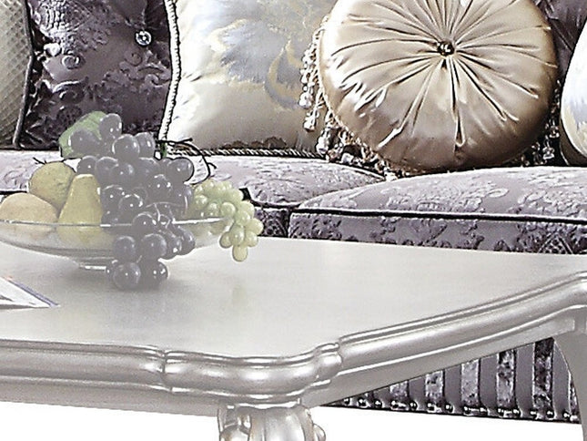 99" Velvet Antique Platinum Velvet Sofa