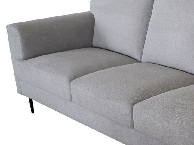 84" Light Gray Linen Sofa With Black Legs