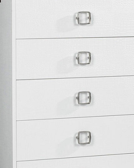 63" Black Six Drawer Shagreen Faux Croc Double Dresser