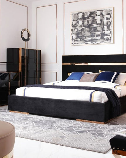 29" Black And Brushed Bronze Dresser