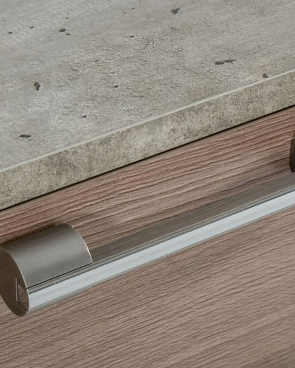 20" Brown And Gray Solid and Manufactured Wood Two Drawer Nightstand