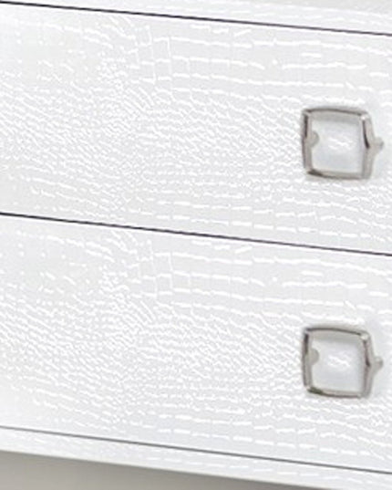 19" White Solid and Manufactured Wood Two Drawer Nightstand