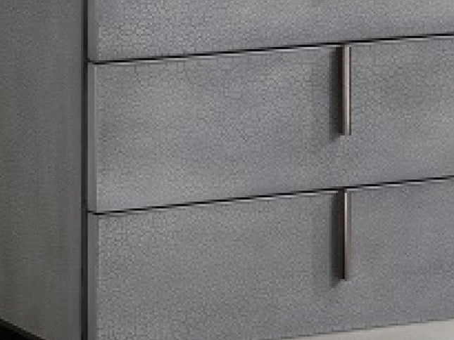 22" Gray Solid and Manufactured Wood Three Drawer Nightstand