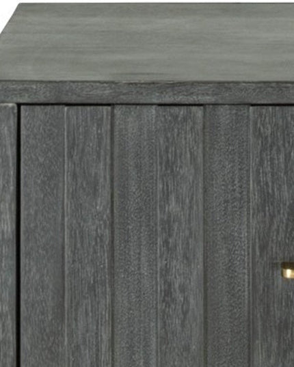12" Gray Solid and Manufactured Wood One Drawer Nightstand