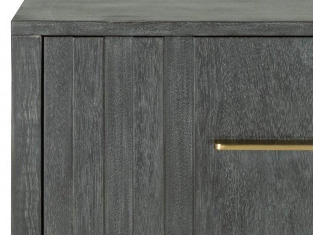 12" Gray Solid and Manufactured Wood One Drawer Nightstand