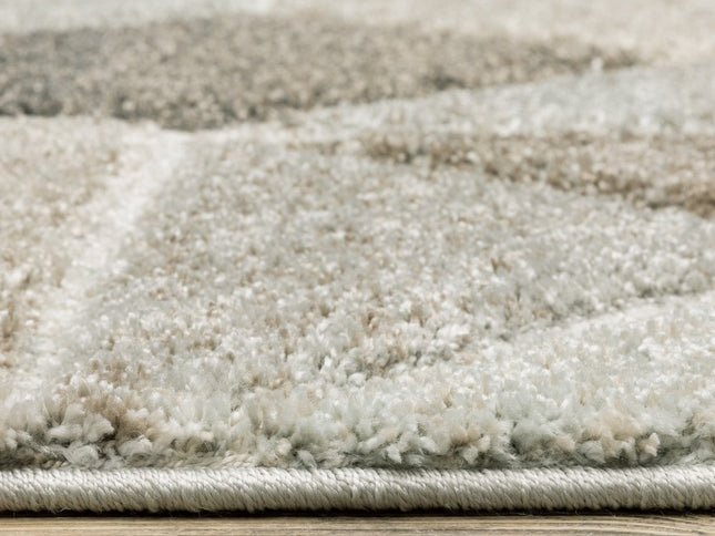 Gray And Ivory Geometric Area Rug