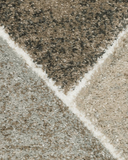 Gray And Ivory Geometric Area Rug