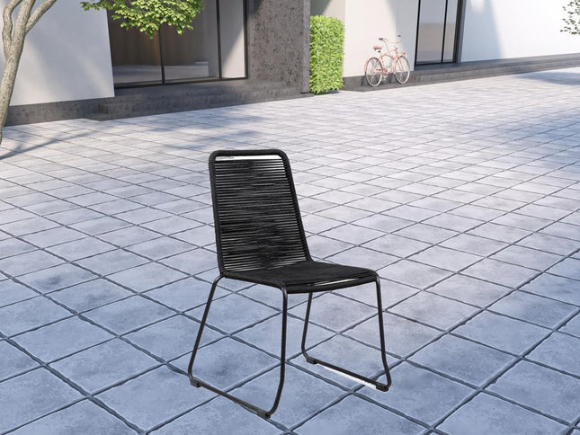 Five Piece Brown and Black Solid Wood Dining Set with Four Chairs