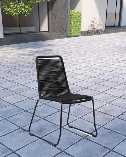 Five Piece Brown and Black Solid Wood Dining Set with Four Chairs