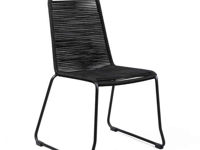 Five Piece Brown and Black Solid Wood Dining Set with Four Chairs