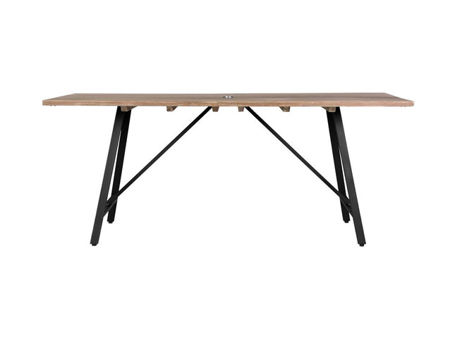 Five Piece Brown and Black Solid Wood Dining Set with Four Chairs