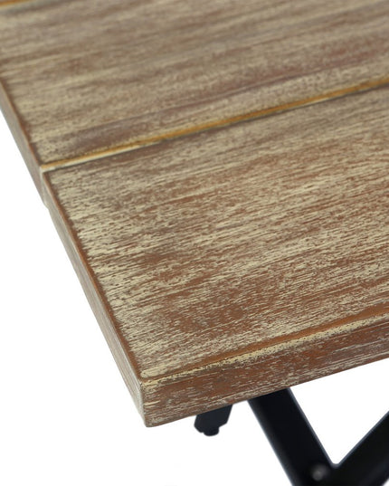 Five Piece Brown and Black Solid Wood Dining Set with Four Chairs