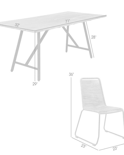 Five Piece Brown and Black Solid Wood Dining Set with Four Chairs