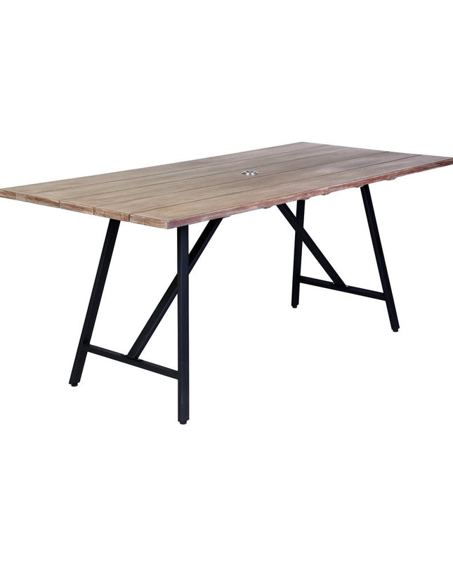 Five Piece Brown and Black Solid Wood Dining Set with Four Chairs