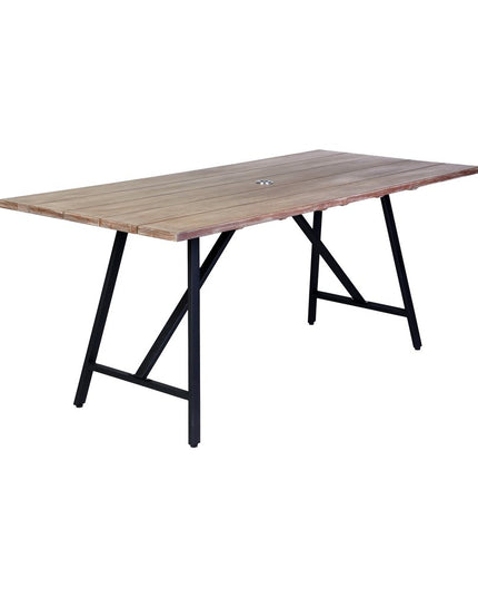 Five Piece Brown and Black Solid Wood Dining Set with Four Chairs