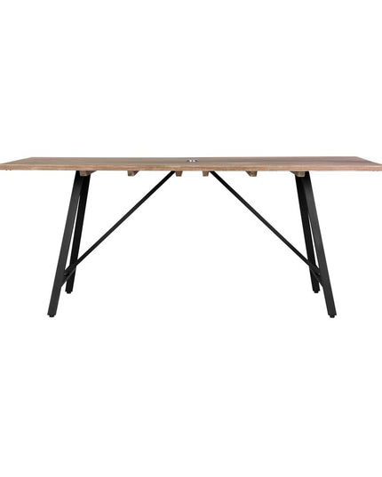 Five Piece Brown and Black Solid Wood Dining Set with Four Chairs